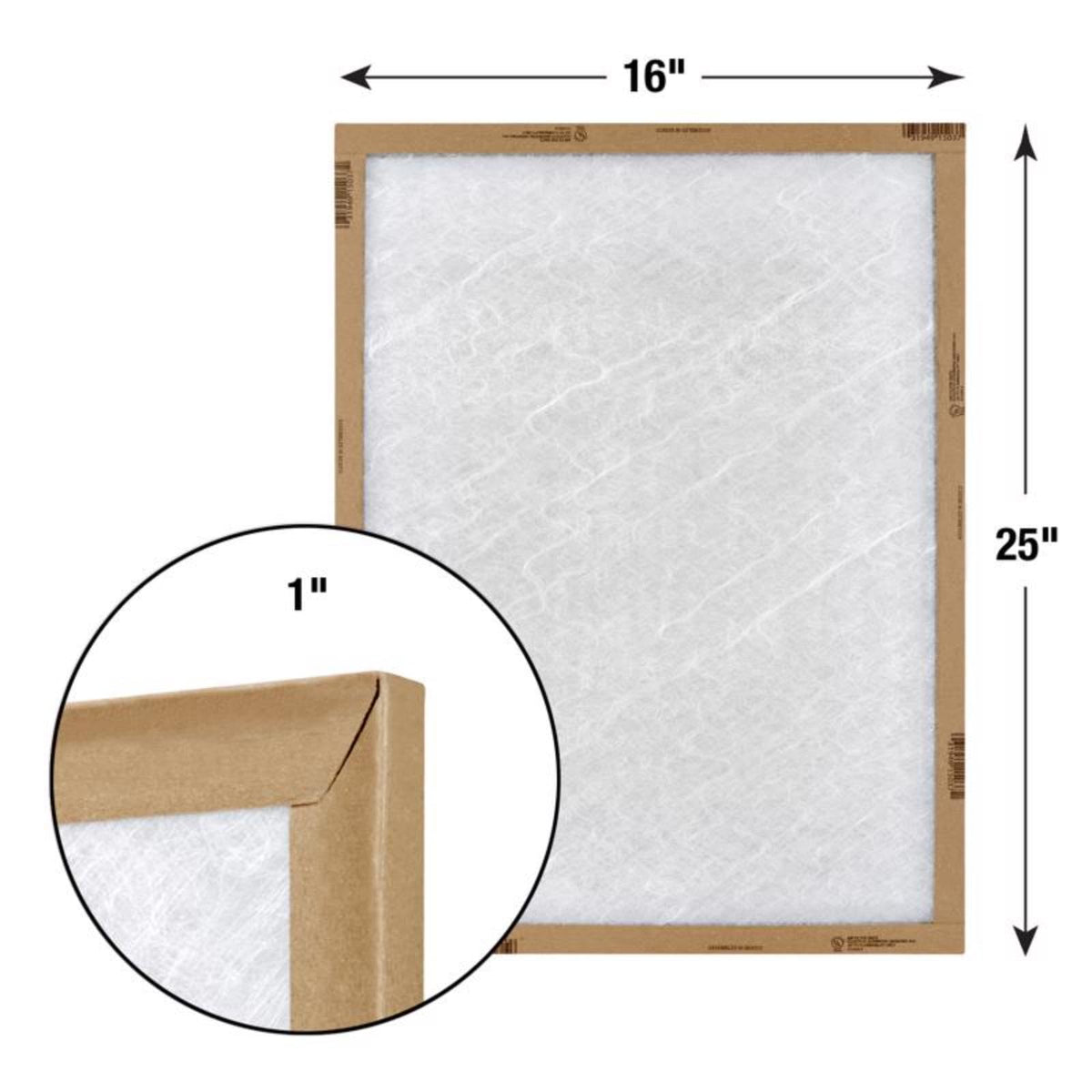 Disposable Air Filter E-Z Flow II - MERV 4, Panel, 12 Pack - 16 x 25 x 1