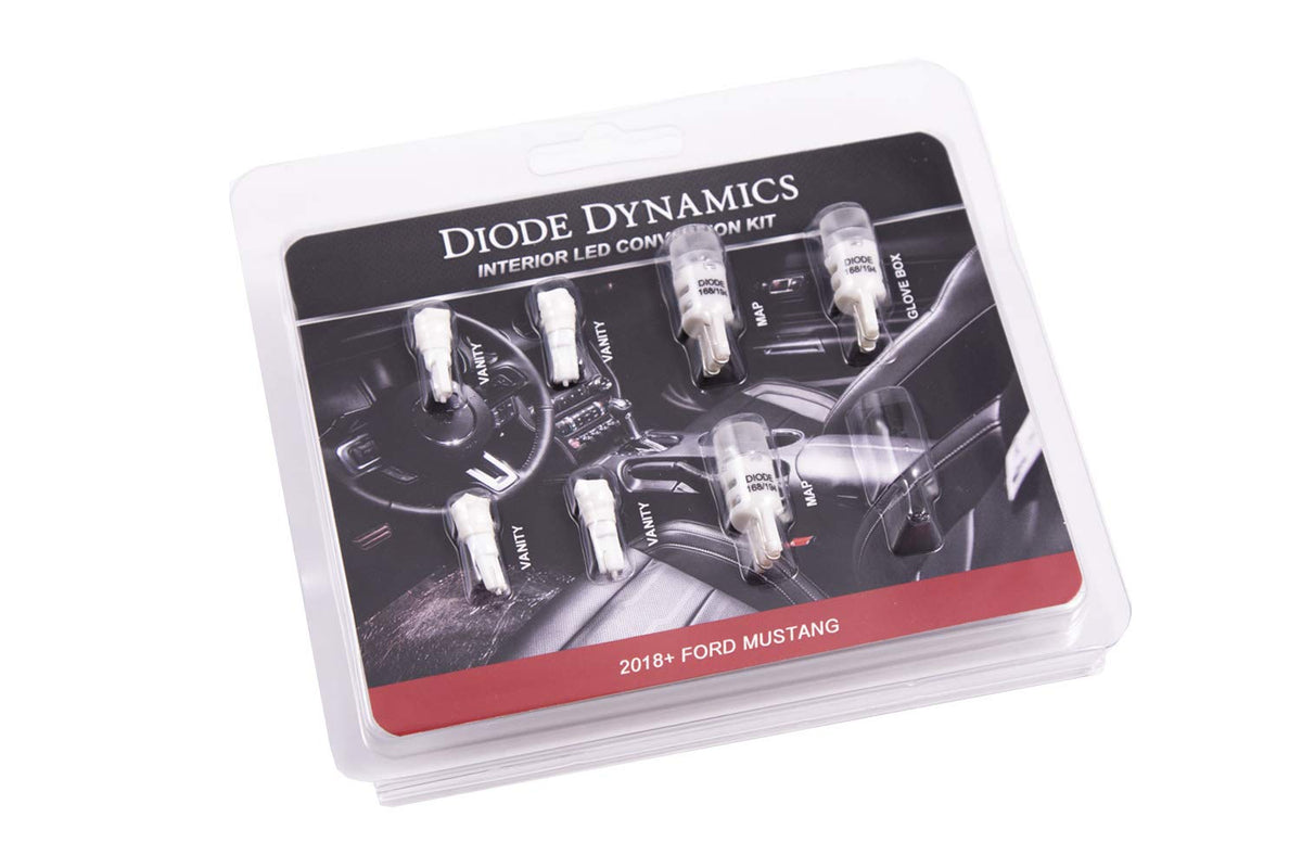 Diode Dynamics Cool White LED interior bulb pack compatible with Ford Mustang 2018-2021, Stage 1