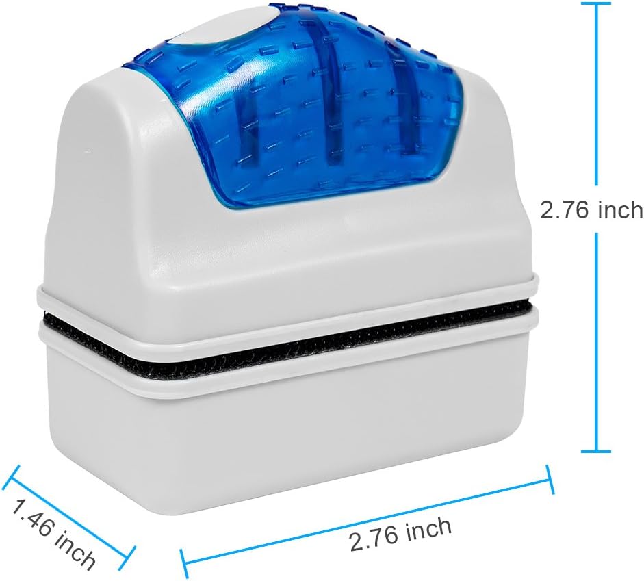 Aquarium Cleaner Fish Tank Glass Cleaner Algae Scraper Magnetic Scrubber Algae Clean Brush, 2 Pcs, 1 Yr Warranty