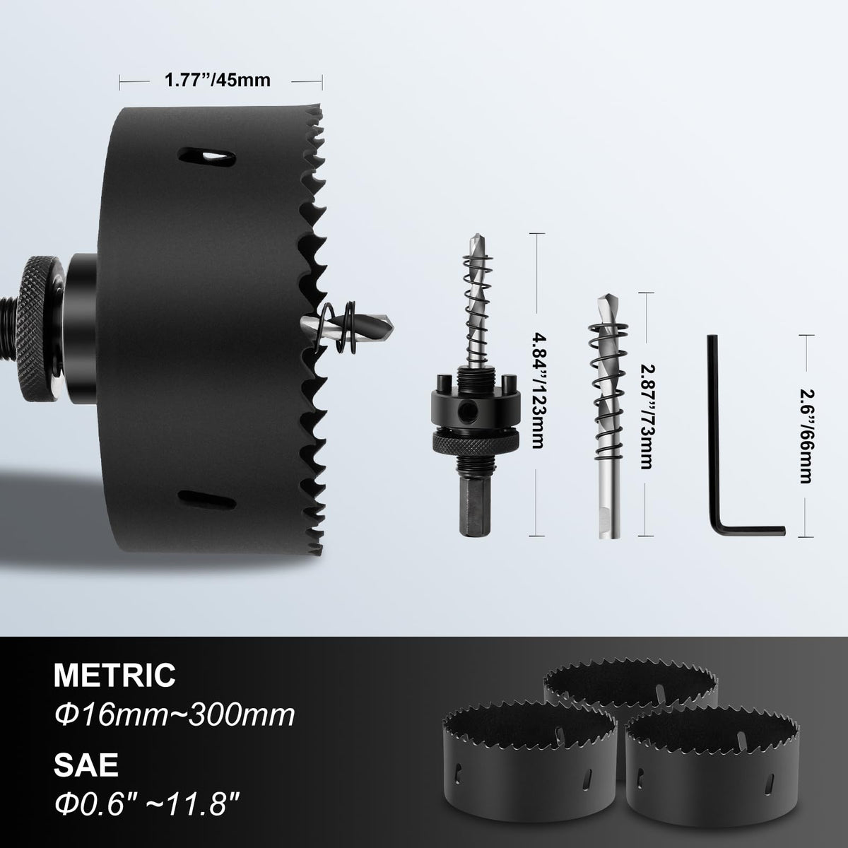 1-1/2" | 38mm Hole Saws with Heavy Duty Arbor HSS Bi-Metal Hole Cutter