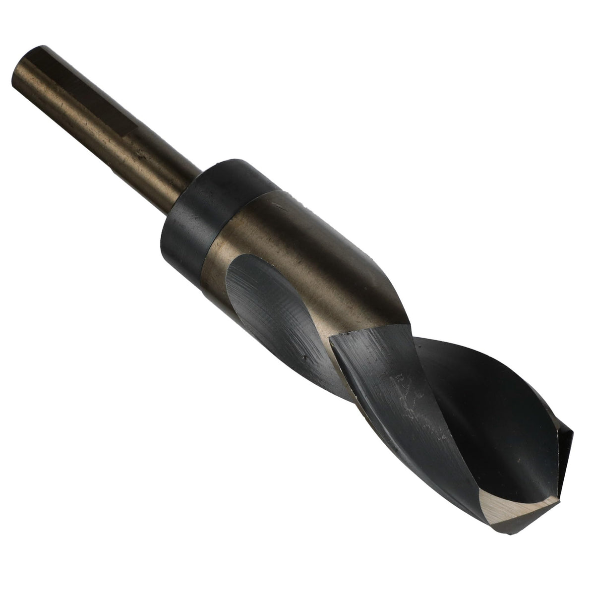 Drill America 1-29/64" Reduced Shank High Speed Steel Black & Gold Contractor Drill Bit with 3-Flat 1/2" Shank, KFD3F Series