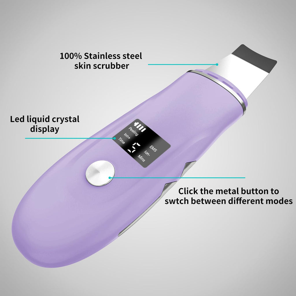 Face Scrubber Skin Spatula - Blackhead Remover Deep Cleansing Tool for Pore Extraction, 4-in-1 Fast Charging Dock