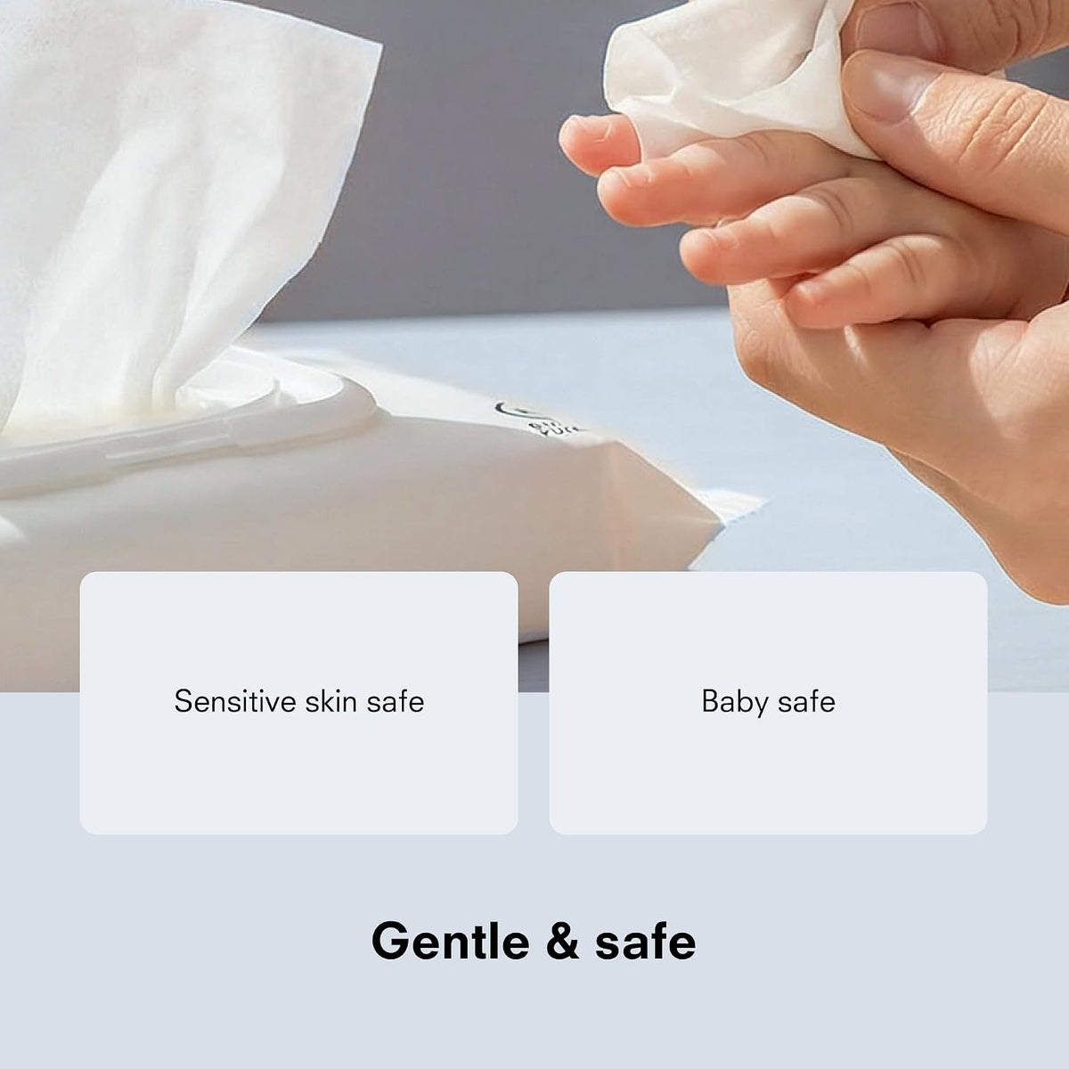Bamboo Wet Wipes | Biodegradable Baby Wipes for Sensitive Skin | Alcohol-Free Hand and Face Wipes | Infused with Aloe