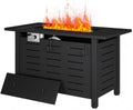 41 Inch Propane Fire Pit Table–50,000 BTU Gas Outdoor Fire Pit Table with Removable Lid & Lava Rocks, Rectangle