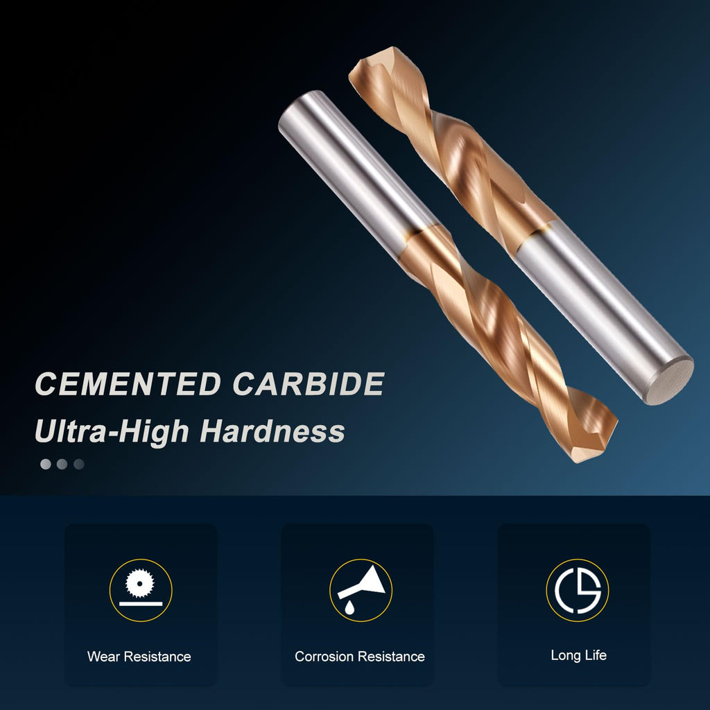 PATIKIL 6.3mm Drill Bit Carbide for Stainless Steel Hard Metal 130°