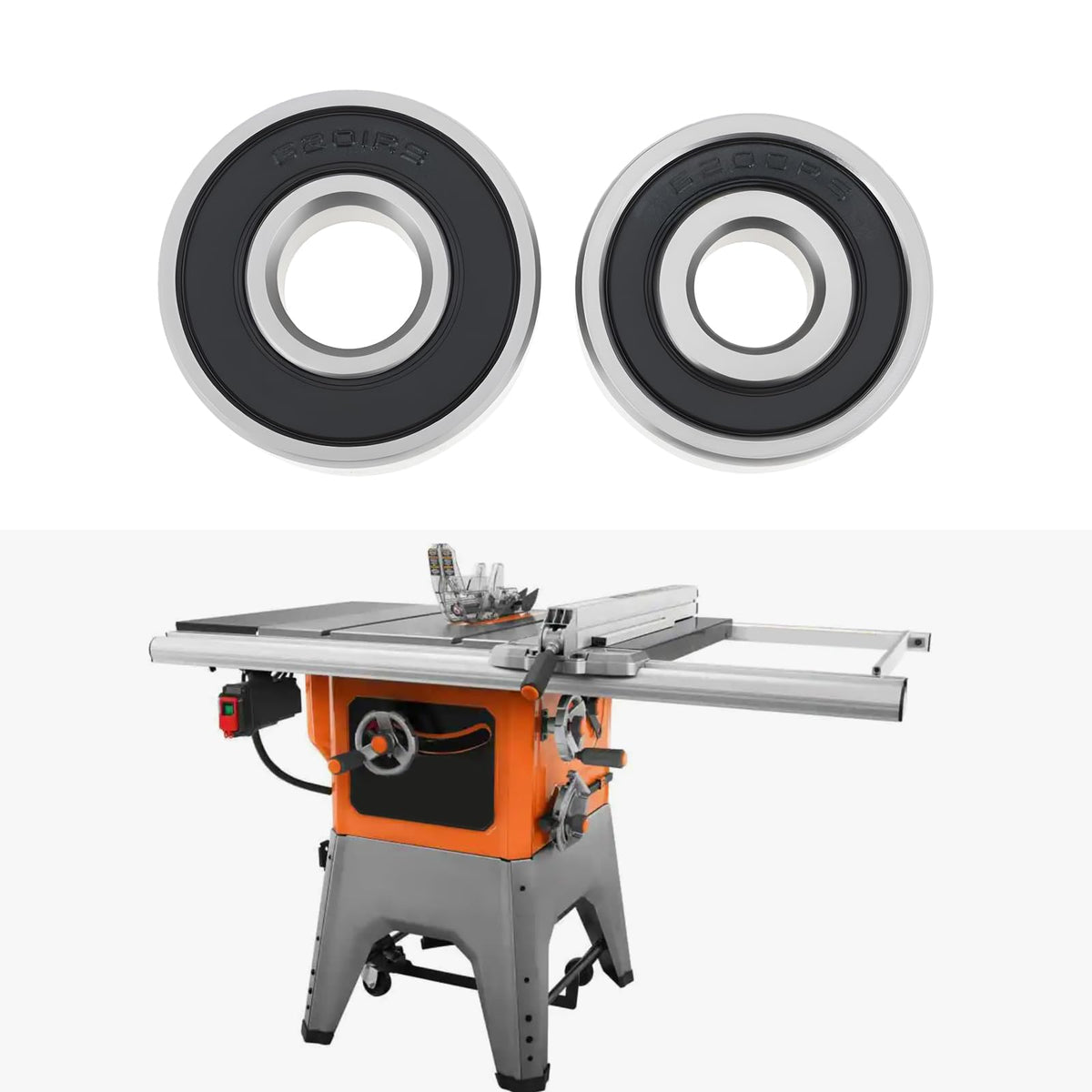ECSiNG 2 Pcs Table Saw Motor Armature Bearing 6200RS 6201RS Compatible with Ridgid R4513