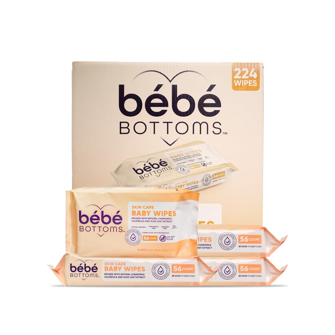 bébé bottoms Hypoallergenic Facial Cloth and Baby Wipes, 224 Count