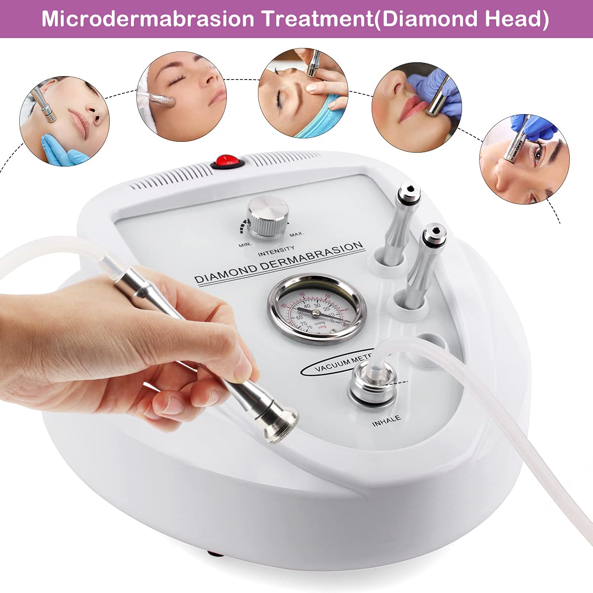 Diamond Microdermabrasion Machine, Yofuly 65-68cmHg Suction Power Professional Dermabrasion, Home Use Facial Skin