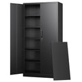 Metal Storage Cabinets with Lock Doors,Tall Locker Organizer Steel Garage Cabinets, 5 Adjustable Layers Shelves for