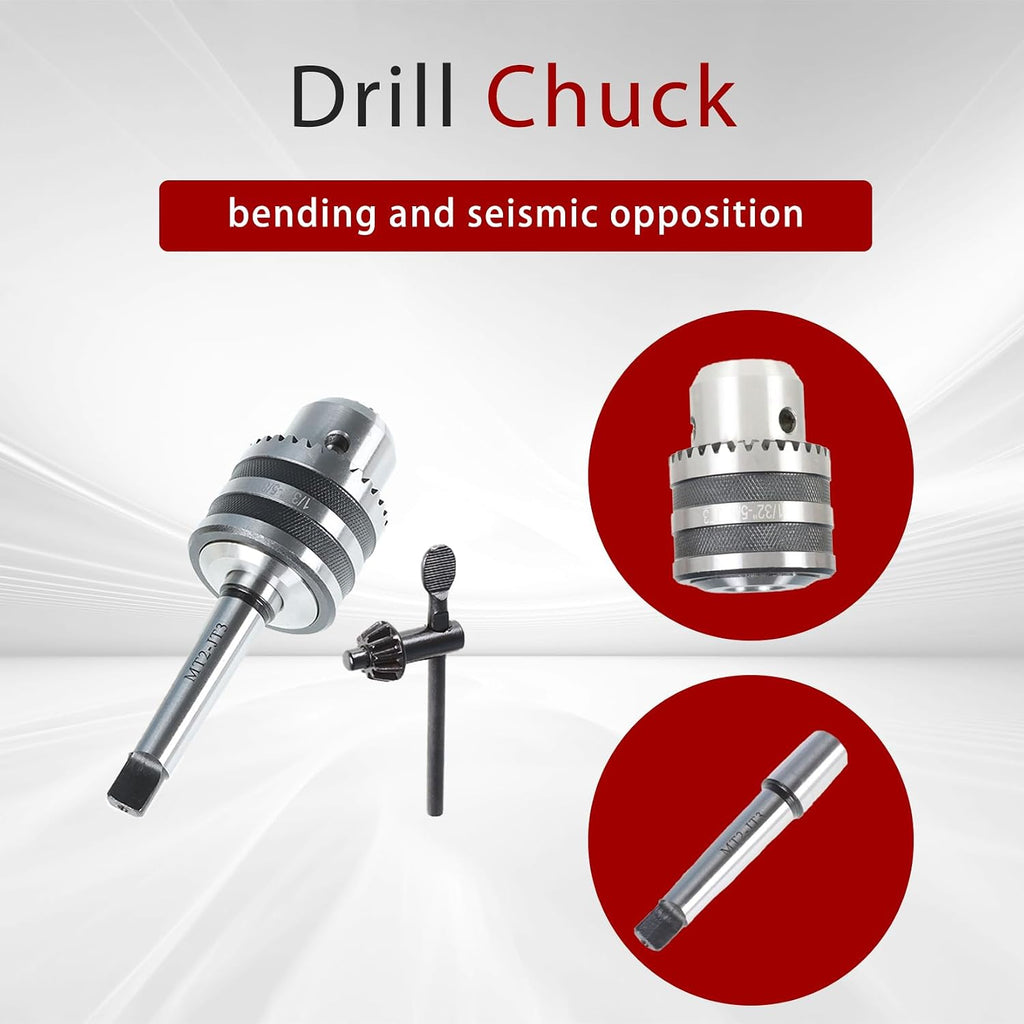 findmall MT2 Shank Drill Chuck 1/32"-5/8" Range, with Matching Chuck Key