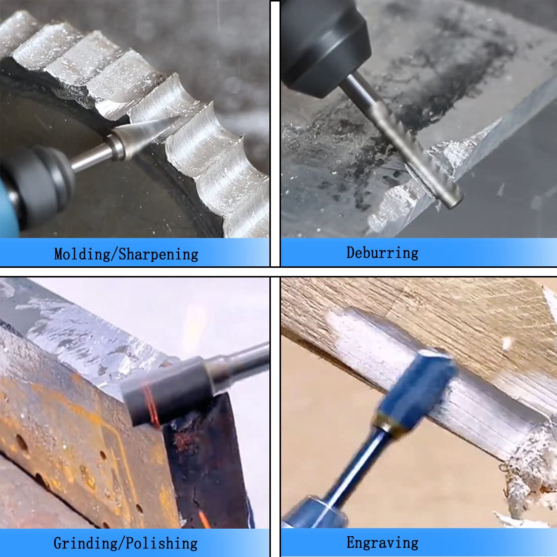 Luo ke 4 Pcs 3/32" Shank Aluminum Cutting Ball Burr