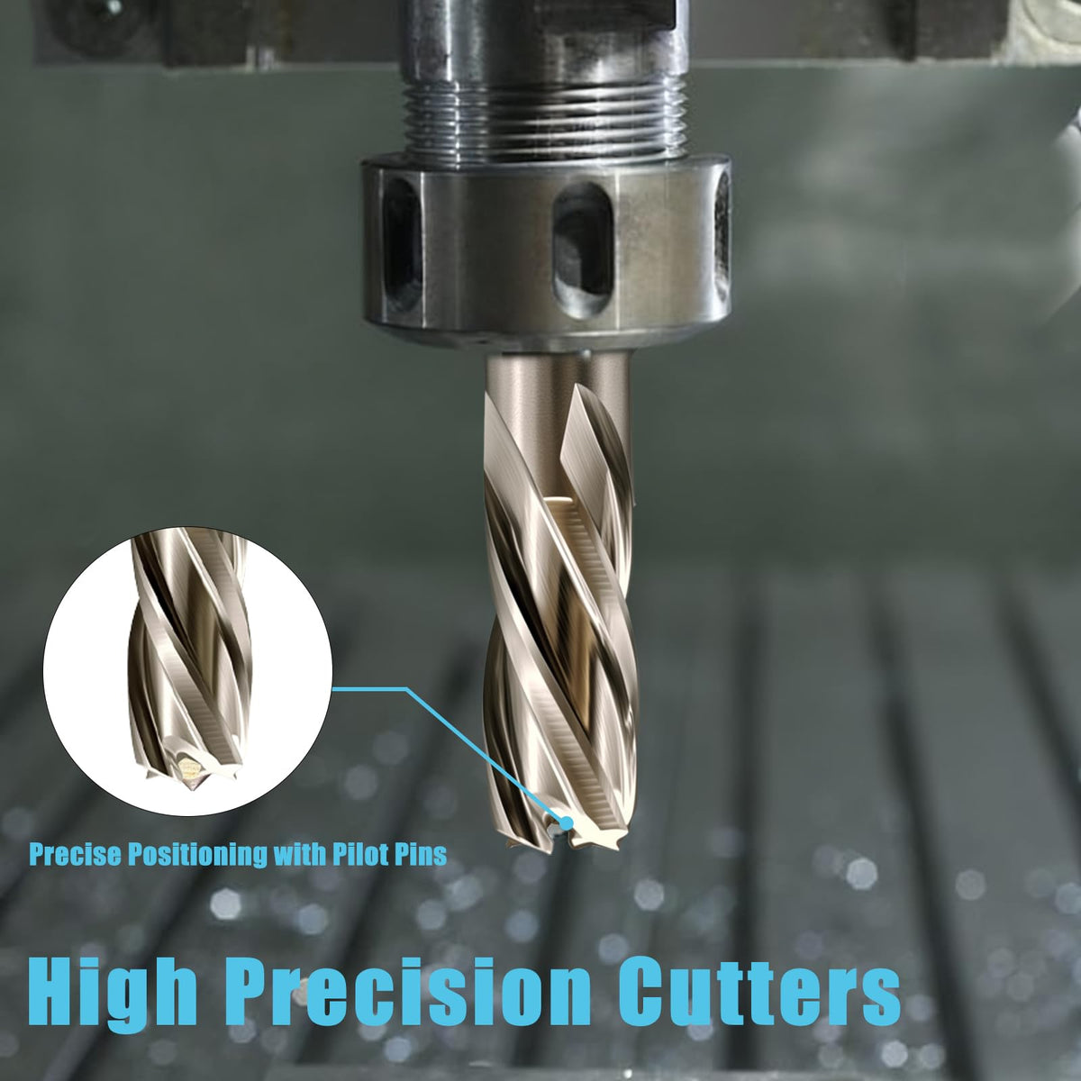 6pcs M2 HSS Annular Cutter Set 1" Depth 1/2"-1-1/16" 3/4" Weldon Shank