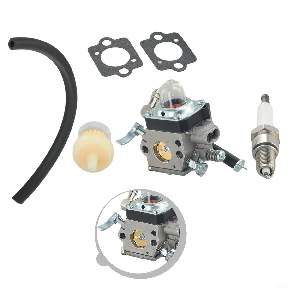 Carburetor Kit for Wacker BS50-2 BS60-2 BS70-2i for HDA 242 252 Concrete Saws with Fuel Line Gasket Spark Filter Replacement Parts