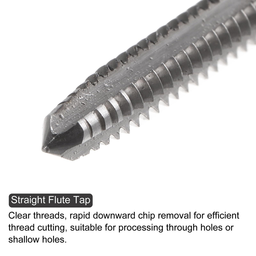 uxcell 10pcs Machine Thread Taps 6-32 UNC 2B High Speed Steel 6542 Straight Flute Screw Thread Milling Taps Threading Tapping Repair Tools