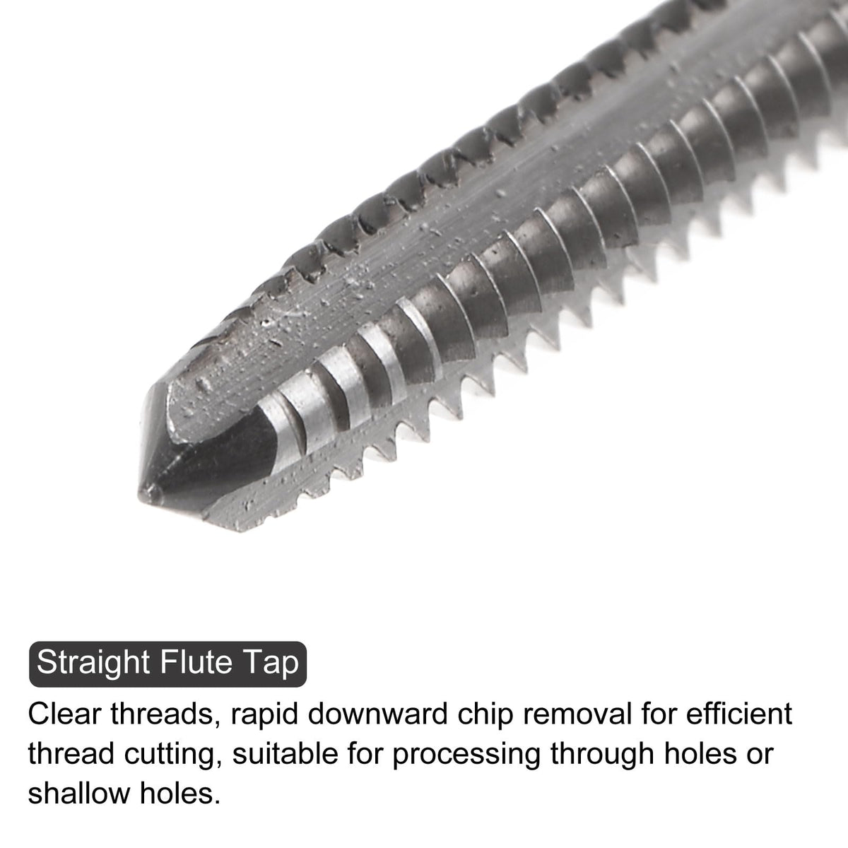 uxcell 10pcs Machine Thread Taps 6-32 UNC 2B High Speed Steel 6542 Straight Flute Screw Thread Milling Taps Threading Tapping Repair Tools
