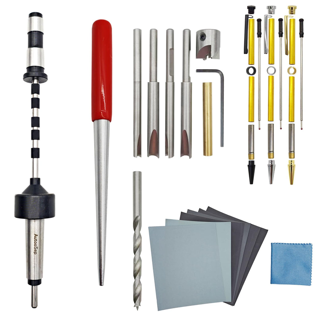 AutooSep Pen Turning Kit for Lathe, MT2 Pen Mandrel Saver