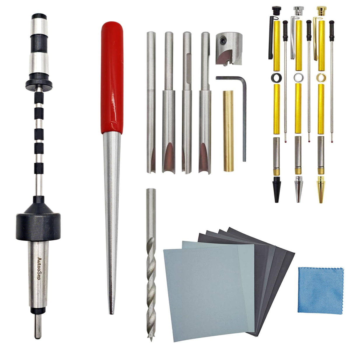 AutooSep Pen Turning Kit for Lathe, MT2 Pen Mandrel Saver