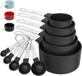 Measuring Cups & Spoons Set, Stackable Cups and Spoons, Nesting Measure Cups with Stainless Steel Handle, Kitchen