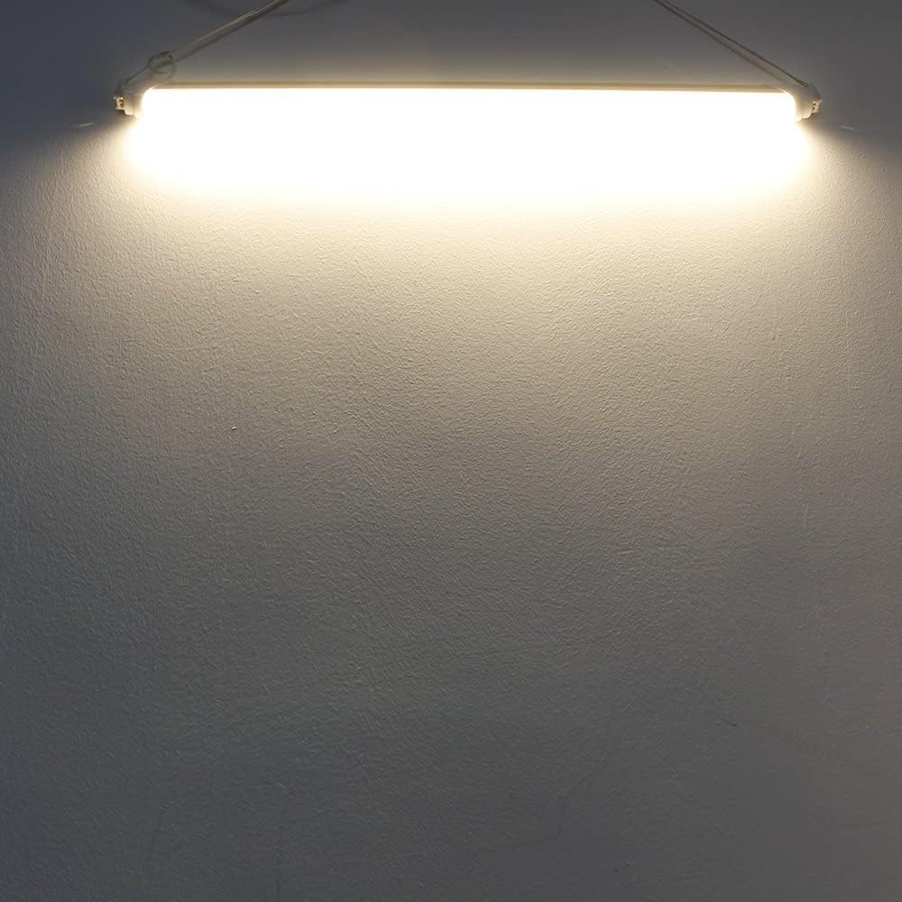 LightingWill LED T8 Light Tube 4FT, Warm White 3000K-3500K, Dual-End Powered Ballast Bypass, 2000Lumen 18W (40W Equivalent Fluorescent Replacement), Frosted Cover, AC85-265V Lighting Fixture, 1Pack