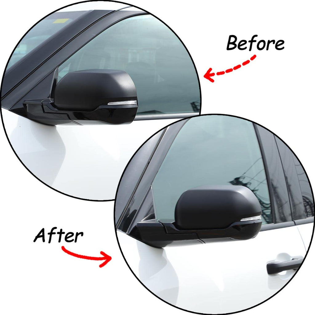 Car ABS Outside Rearview Mirror Cover,Fit For Toyota Tundra/Sequoia 2022-2025+ Rearview Mirror Protect Covers Door Side Moulding Exterior Decoration Trims (Matte Black, With Turn Signal)