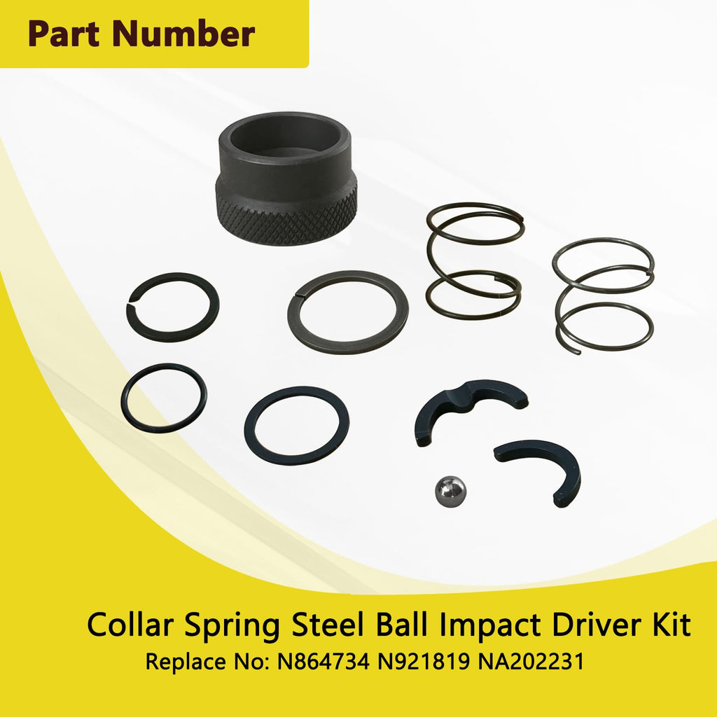 N864734 N921819 NA202231 Collar Spring Steel Ball Impact Driver Kit Fit for DW DCF850 DCF850B DCF850N DCF845N DCF845 Atomic Cordless Impact Driver Replacement Assembly