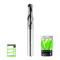 SHARPRO 1/4'' Shank Carbide Ball Nose End Mill Bits, 2 Flute Solid Carbide