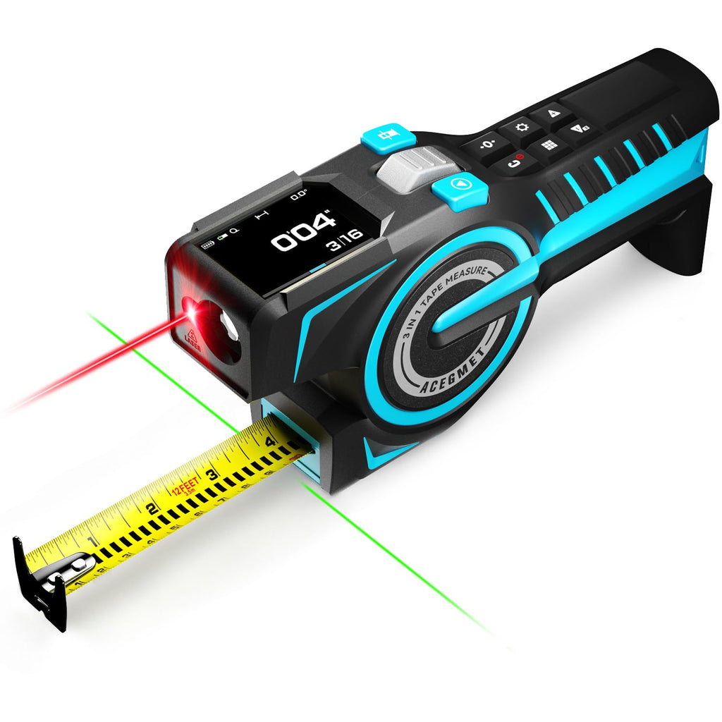 Digital Tape Measure 12ft Tape ±1.5mm & 330Ft Laser Distance Meter | Smart App Sync, USB-C Recharge 8H Battery, 8