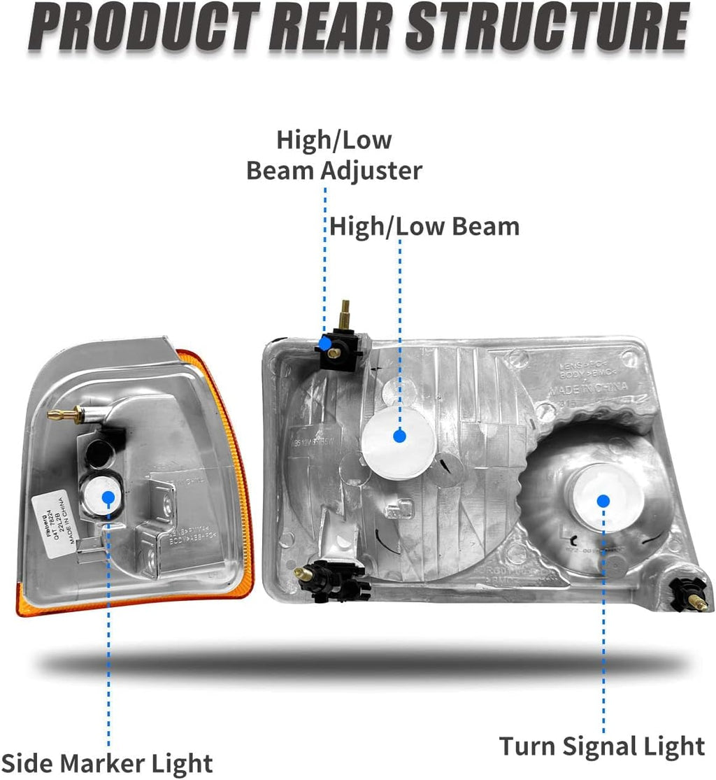 for 2001-2011 Ford Ranger Halogen Headlight W/O Bulbs
