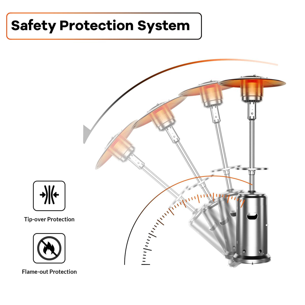 48,000 BTU Outdoor Propane Patio Heater with Wheels, Bronze