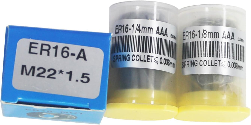 3 Pcs ER16 Spring Collet Nut Set (1/8" Collet & 1/4" Collet)