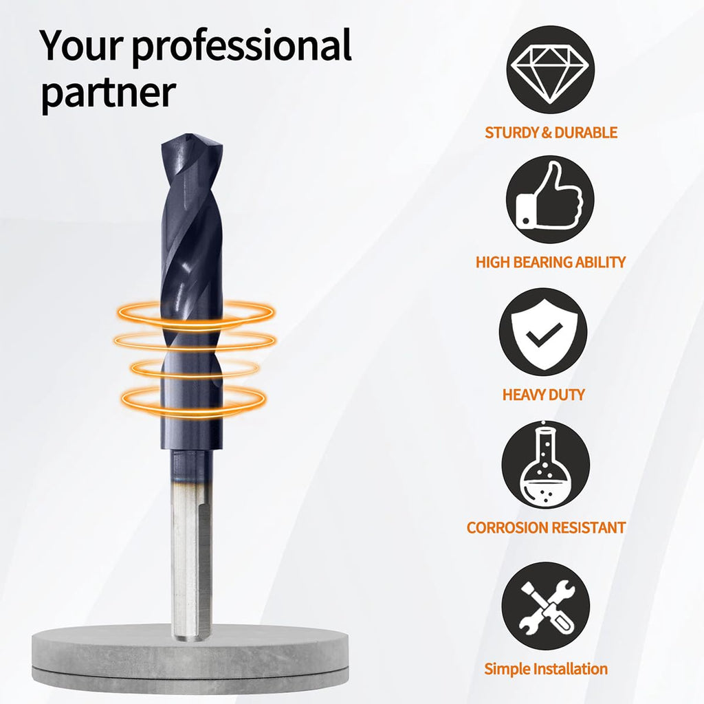 Meccion M35 Cobalt Drill Bits 53/64 Inch TiAIN HSS Drill Bit for Metal