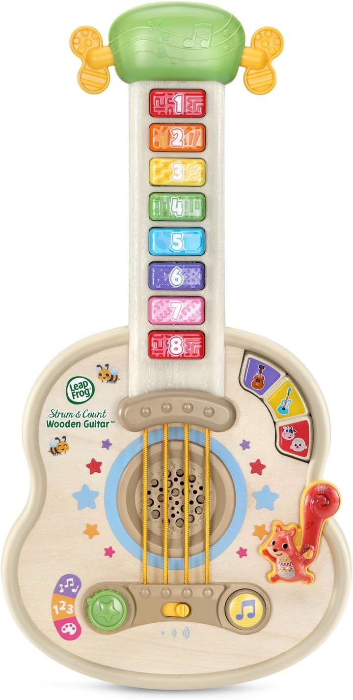 Strum and Count Wooden Guitar, Musical Toddler Toy