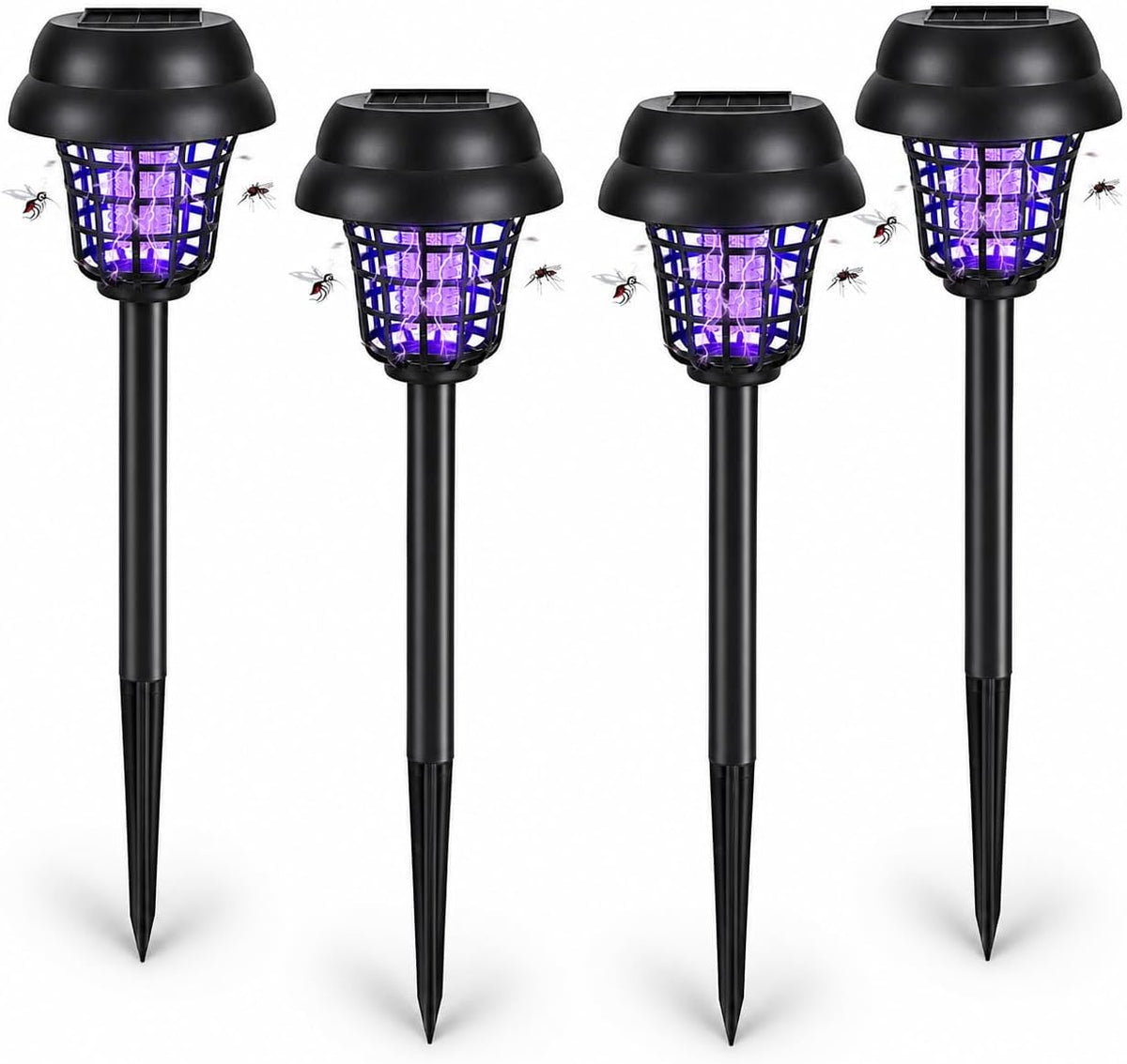 2026 Mosquito Repellent Outdoor Patio,4Pack Solar Bug Zapper Outdoor Mosquito Zapper for Small Flying Insect