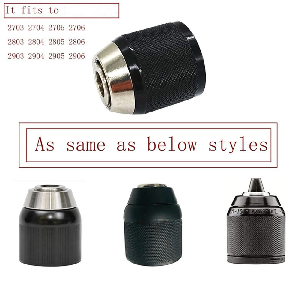 42-66-1006 42-66-2706 Fits for Milwaukee 2704-20 2804-20 2905-20 2906-20 42-66-2707 2704-22 2804-22 Replacement Keyless Chuck Assembly Bit Set