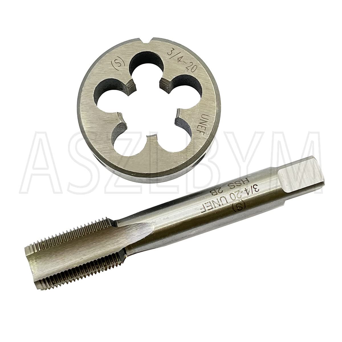 3/4-20 HSS Tap And Die Set， UNEF Machine Thread Tap And UNEF Round Thread Die Right Hand