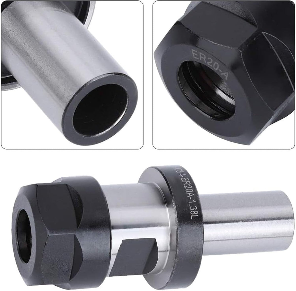 M12 R8 ER20 Chuck Kit, 4PCS CNC Milling Tool Holder