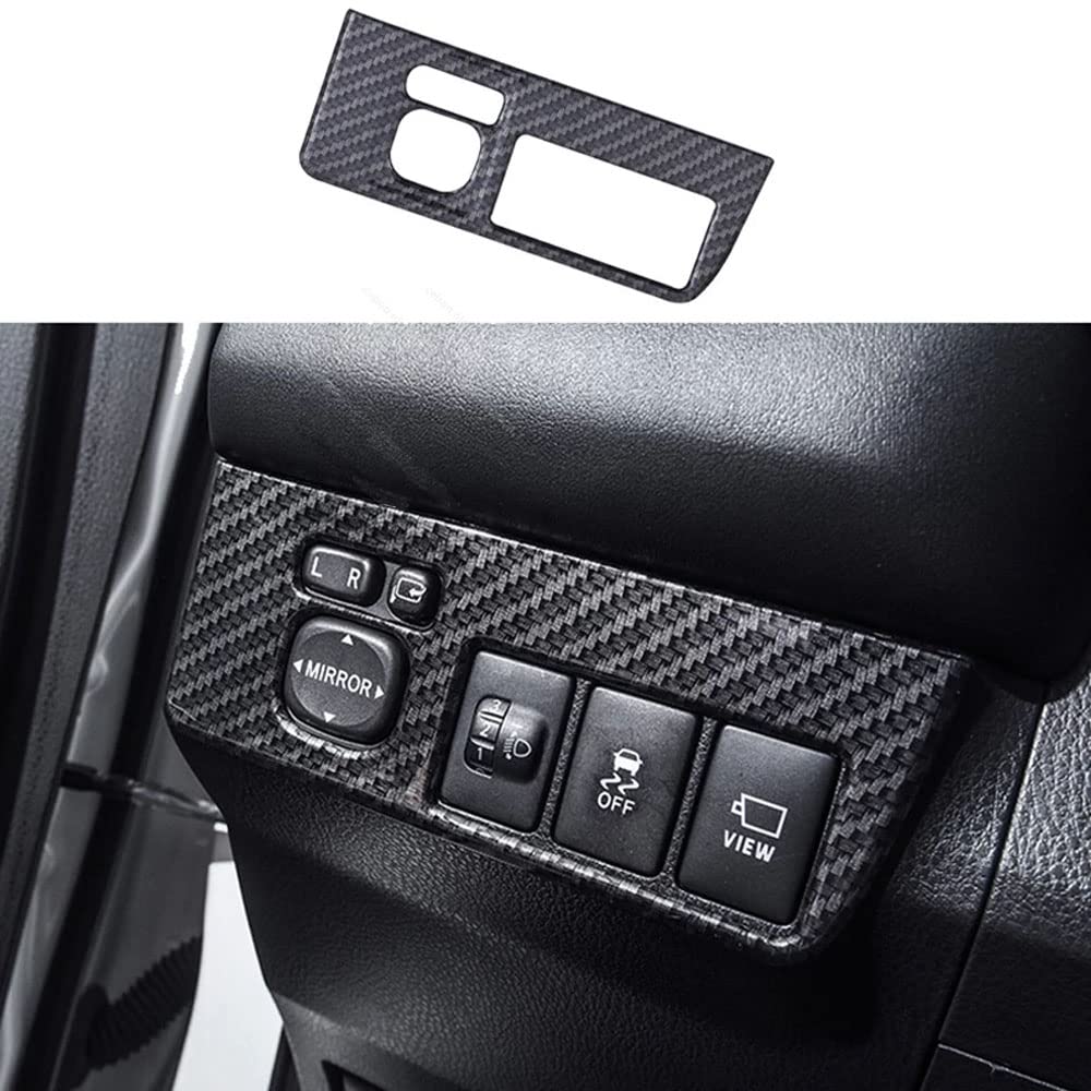 ABS Carbon Fiber Headlight Button Panel Trim for 2013-2018 Toyota RAV4