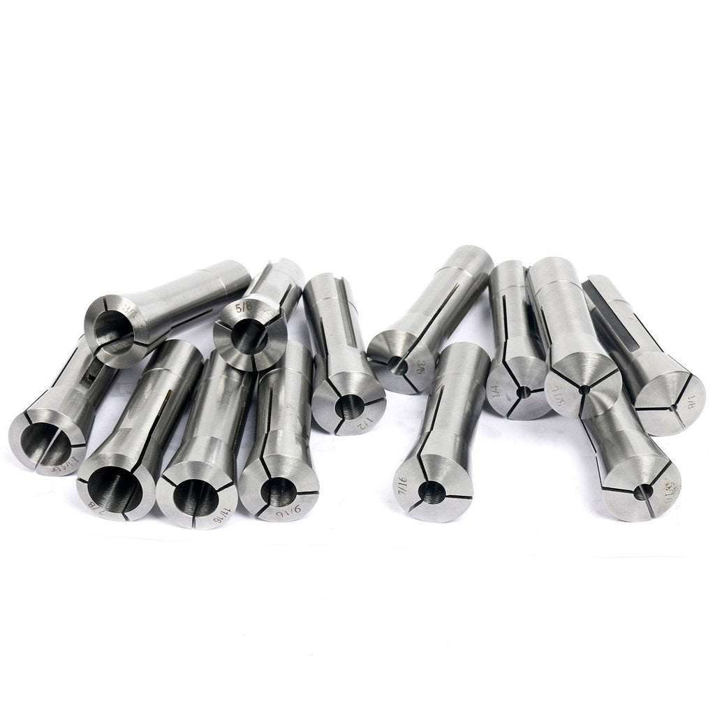 8MILELAKE 13pcs R8 Collets 1/8"-7/8" Precision R8 Collet Set for Bridgeport