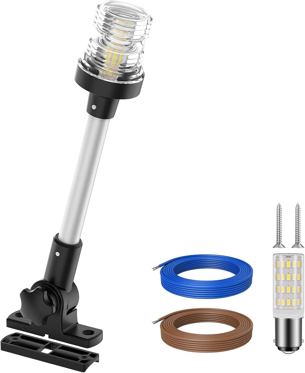 Obcursco Boat Stern Light, Bimini Top LED Anchor Light, Boat Accessories