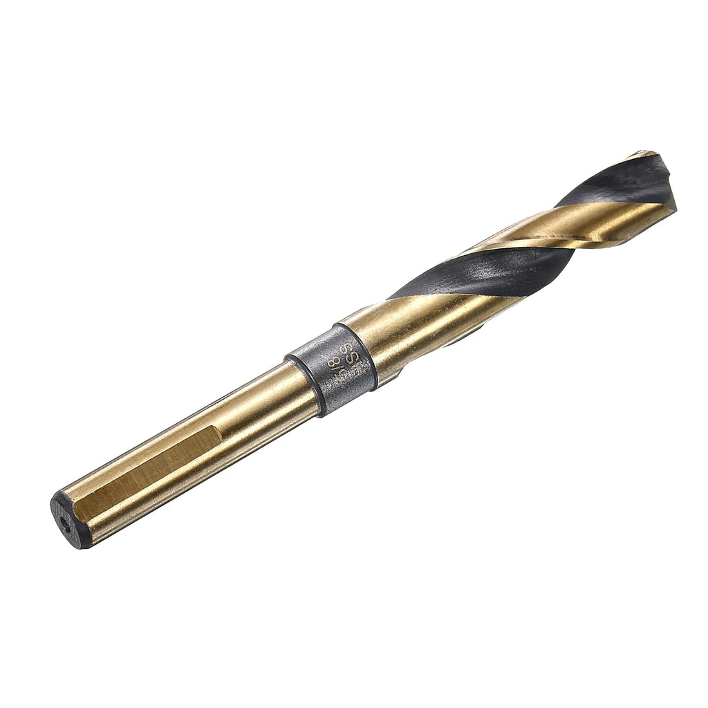 HARFINGTON Twist Drill Bit 5/8" Dia High-Speed Steel 4341 Metric Drill Bits 1/2" Shank 5.9" Overall Length with Black & Gold Oxide Coating for Drilling Hard Metals, Stainless Steel, Alloy