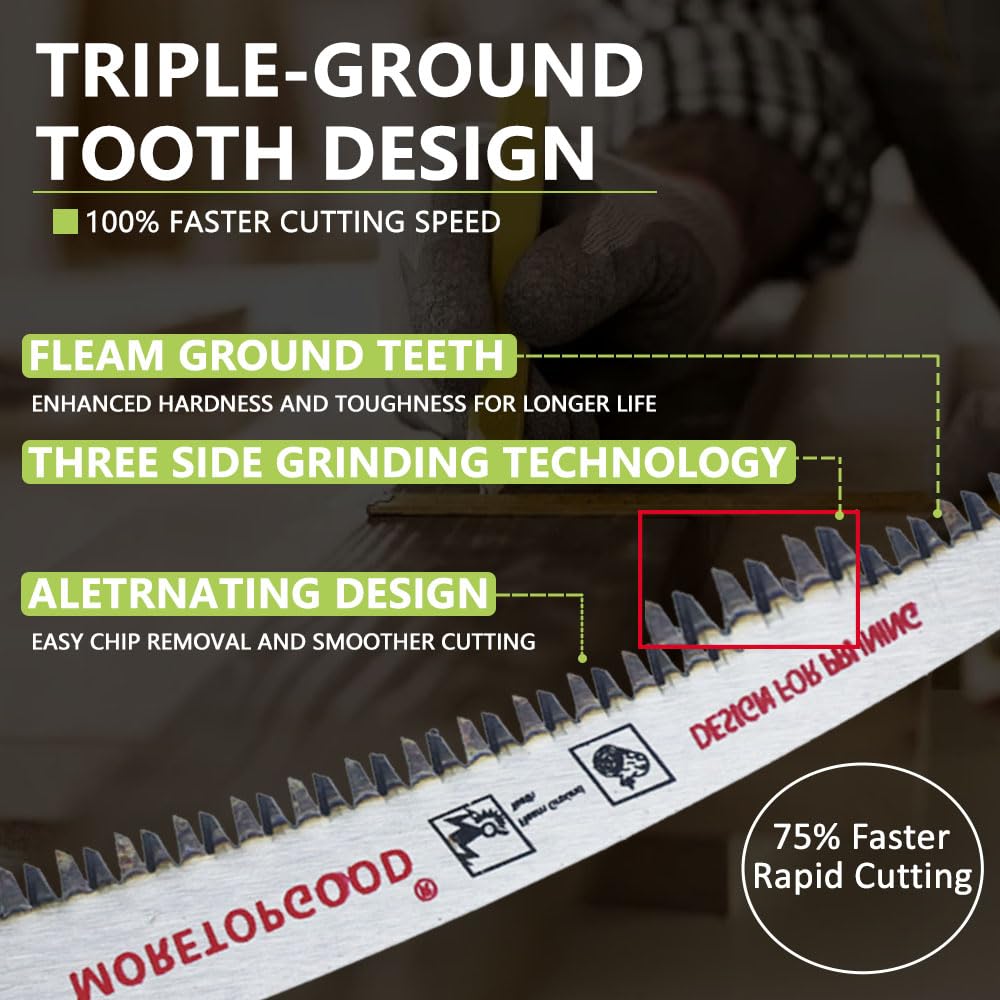 MORETOPGOOD 9"/12"/15" Arc Edge Reciprocating Saw Blade, 3 Pack