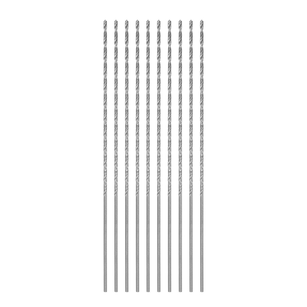 HARFINGTON 10pcs Extra Long Drill Bits, 1.3mm HSS Drill Bit with High Speed Steel Straight Shank 100mm Length for Metal Woodwork Plastic Aluminum Alloy