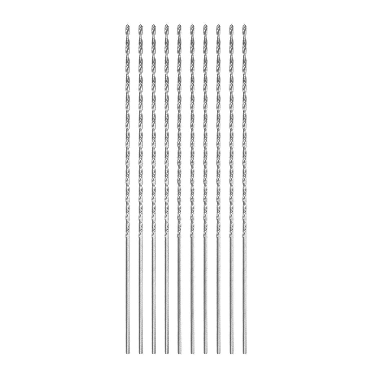 HARFINGTON 10pcs Extra Long Drill Bits, 1.3mm HSS Drill Bit with High Speed Steel Straight Shank 100mm Length for Metal Woodwork Plastic Aluminum Alloy