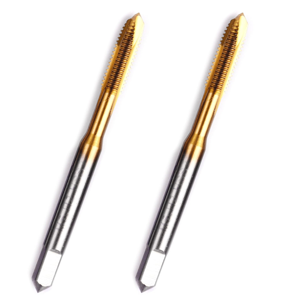 LWCUSNJ 2pcs M5 x 0.8 Spiral Point Tap,M2 HSS Titanium Coated,Spiral Point Plug Threading Tap,Metric Tapping Bit for Thread Repair (M5 x 0.8)