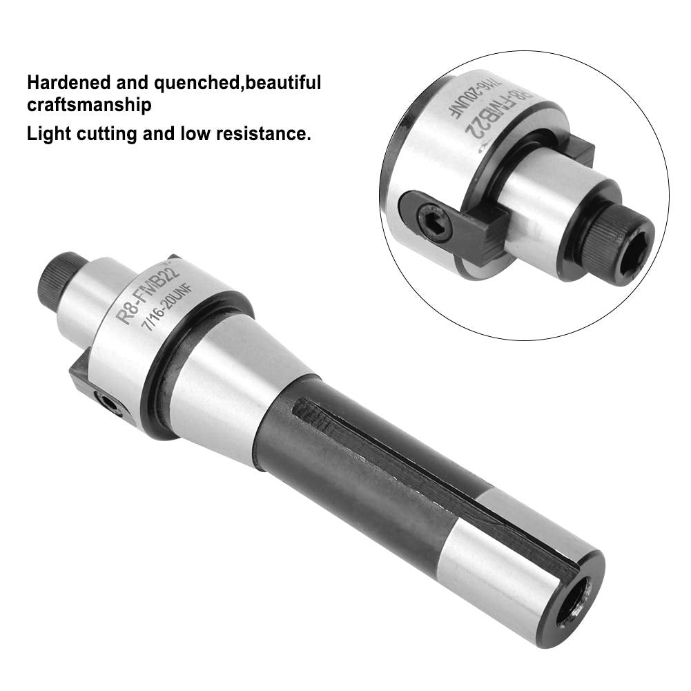 R8-FMB22 Face End Mill Cutter, 7/16-20 UNF Thread, Steel Construction, for 50mm and 63mm Cutter Head