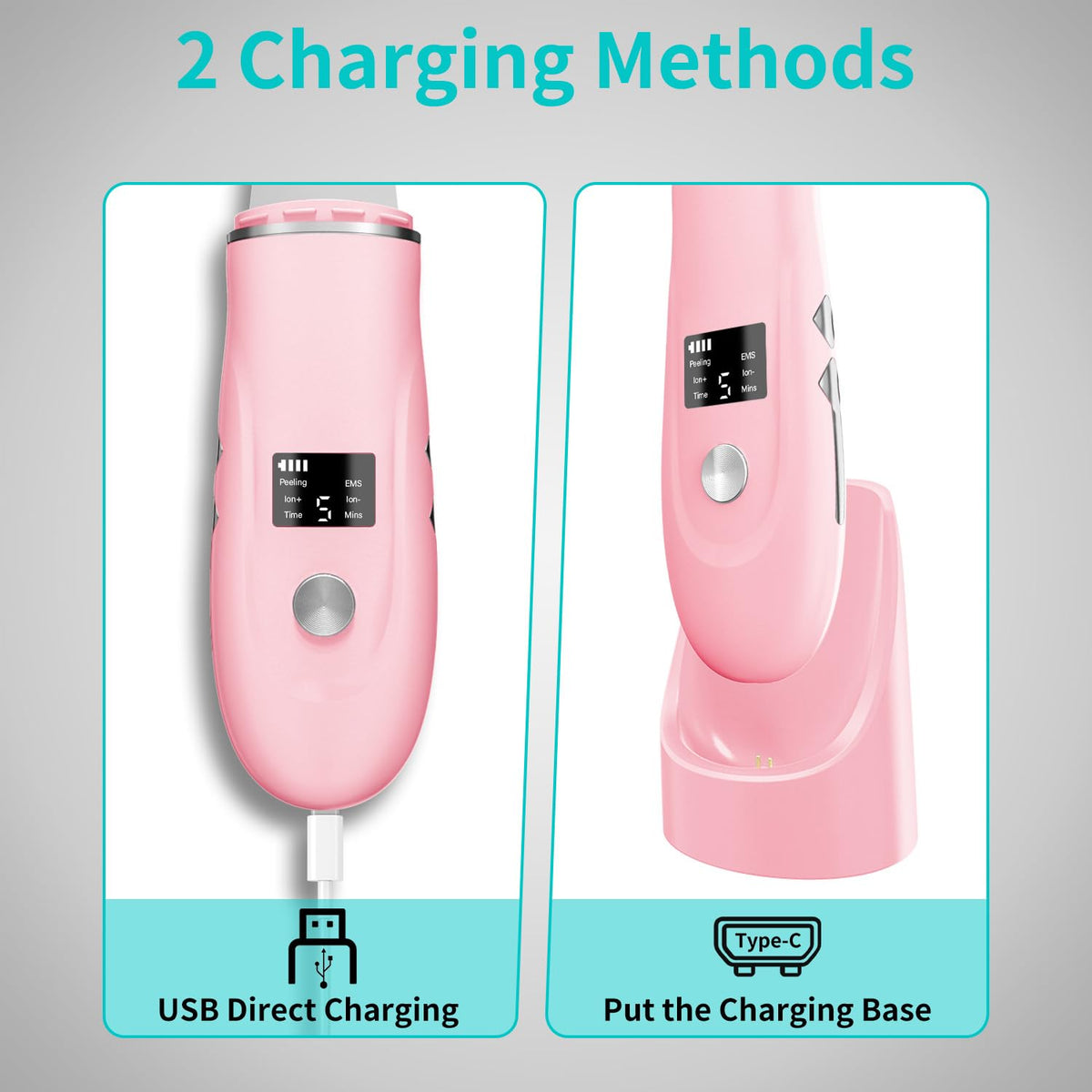 Face Scrubber Skin Spatula - Blackhead Remover Deep Cleansing Tool for Pore Extraction, 4-in-1 Fast Charging Dock