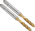 uxcell 2pcs Spiral Flute Thread Taps 8-32 UNC 2B Machine Threading Tap Bit, Titanium Coated Screw Tapping Repair Tool, M2 High-Speed Steel (HSS)
