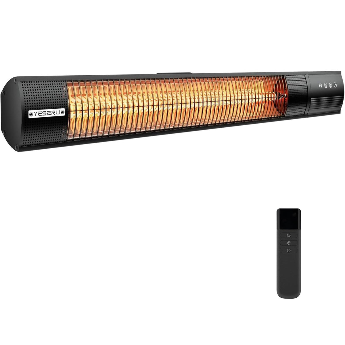 Electric Patio Heater, 1500W Outdoor Infrared Heater with Remote Control, 3 Heat Settings, IP65 Waterproof, 24H