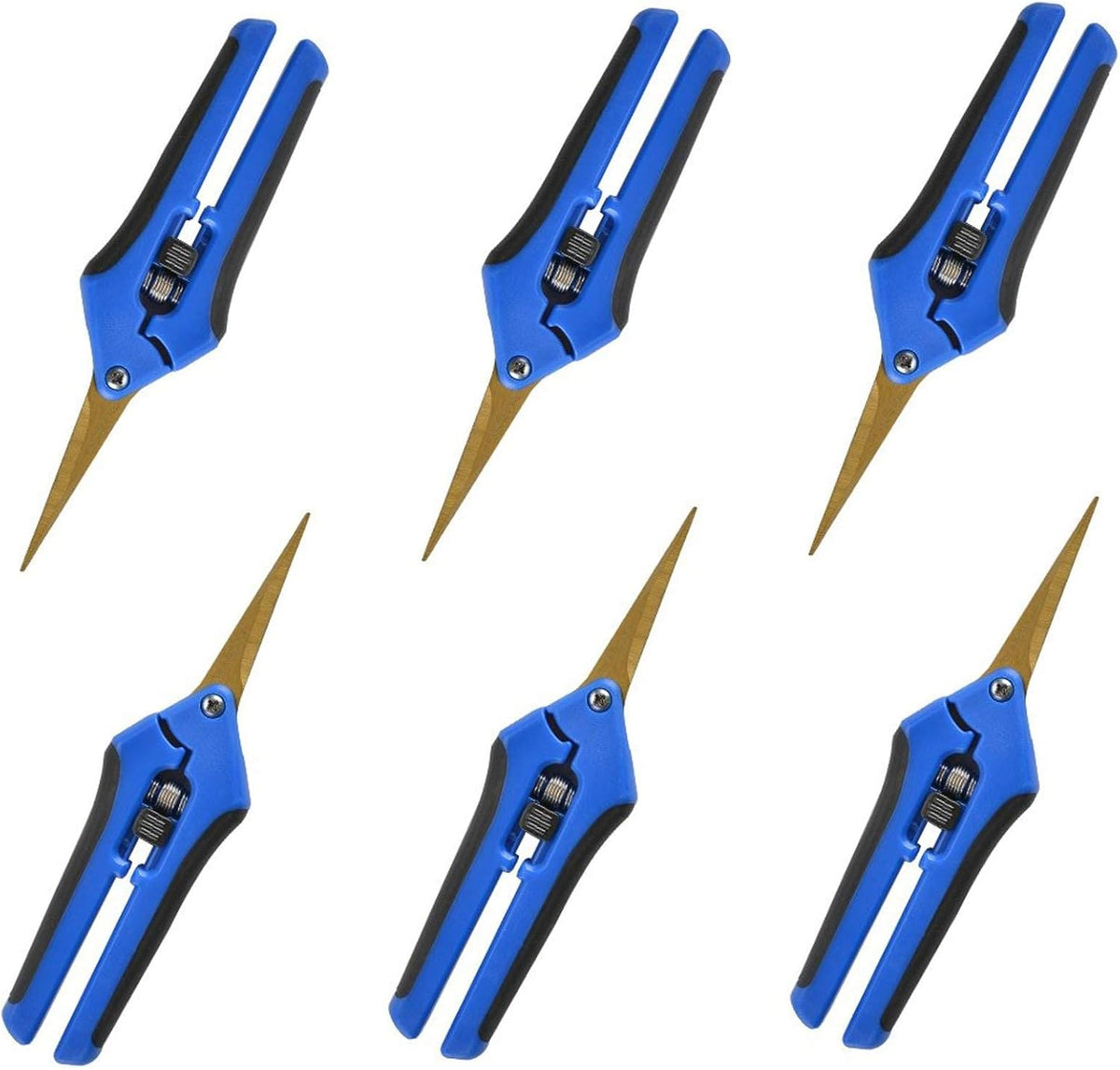 6 Packs 6.5 Inch Pruning Shears with Curved Blades Trimming Scissors For Gardening Hand Pruning Snips Titanium Coated