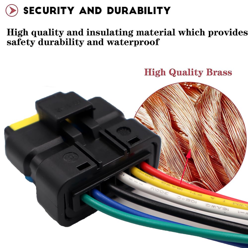 Rear Tail Light Lamp Connector 6Pin Plug Compatible with Versa N17